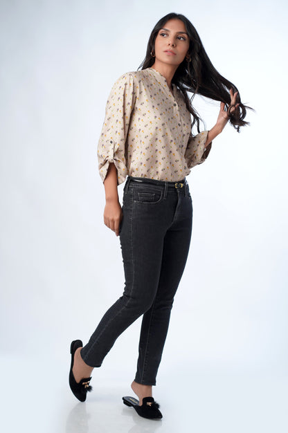 Stitched 1 Piece Western Tencel Printed floral Top