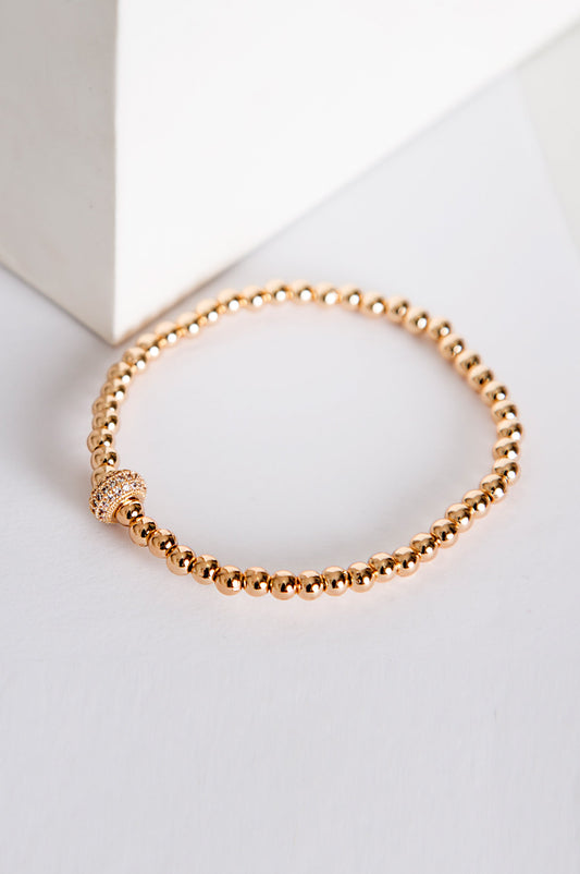 Gold Beaded Stretch Bracelet