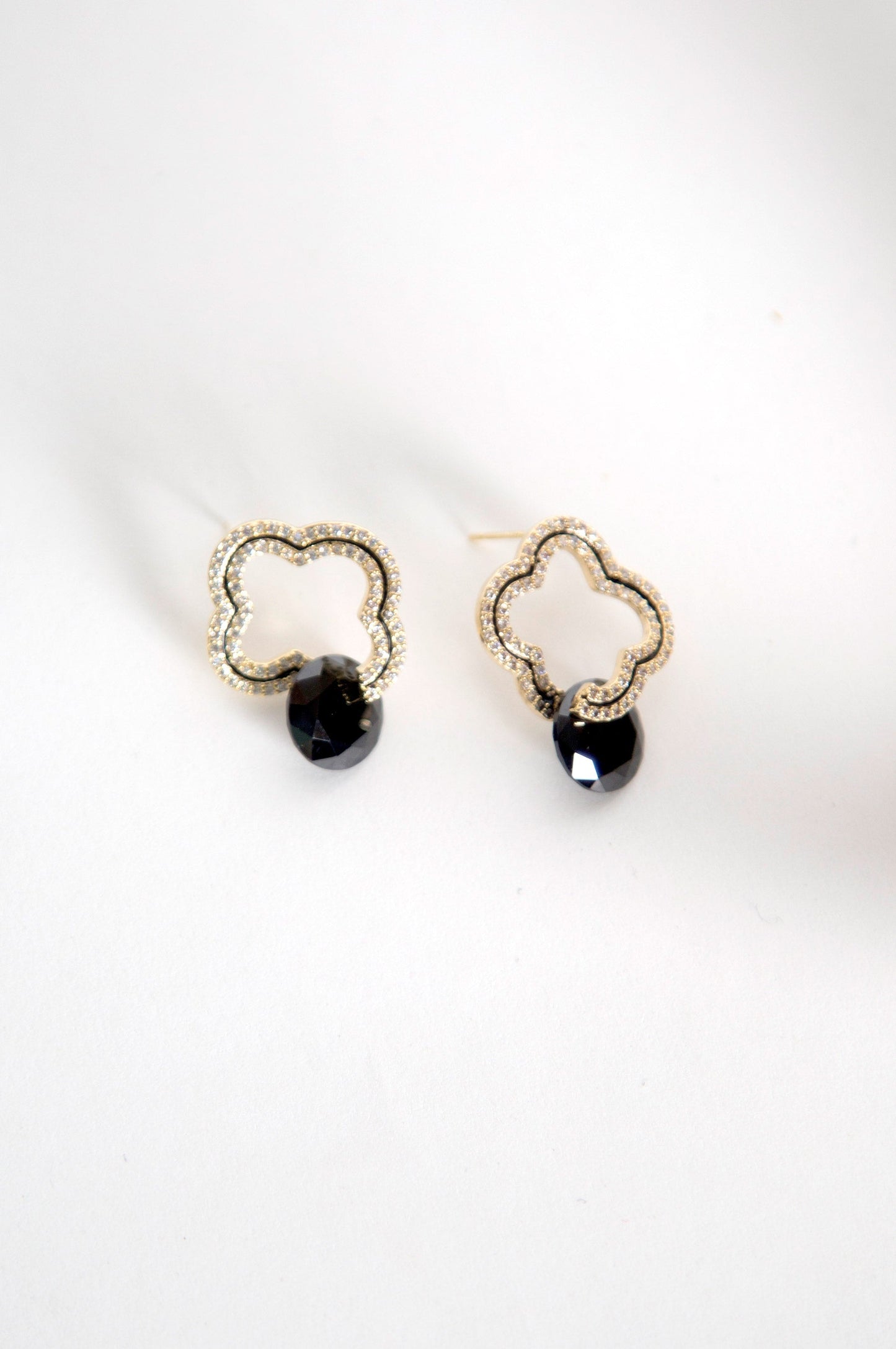 Black Enamel Ball Droplets Earring