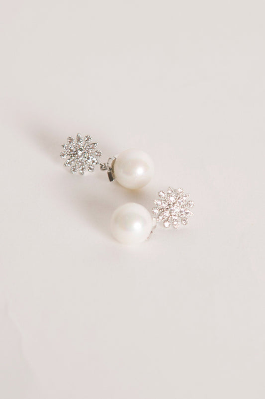 Floral Pearl Drop Earring