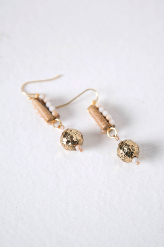 Golden Beaded Earrings