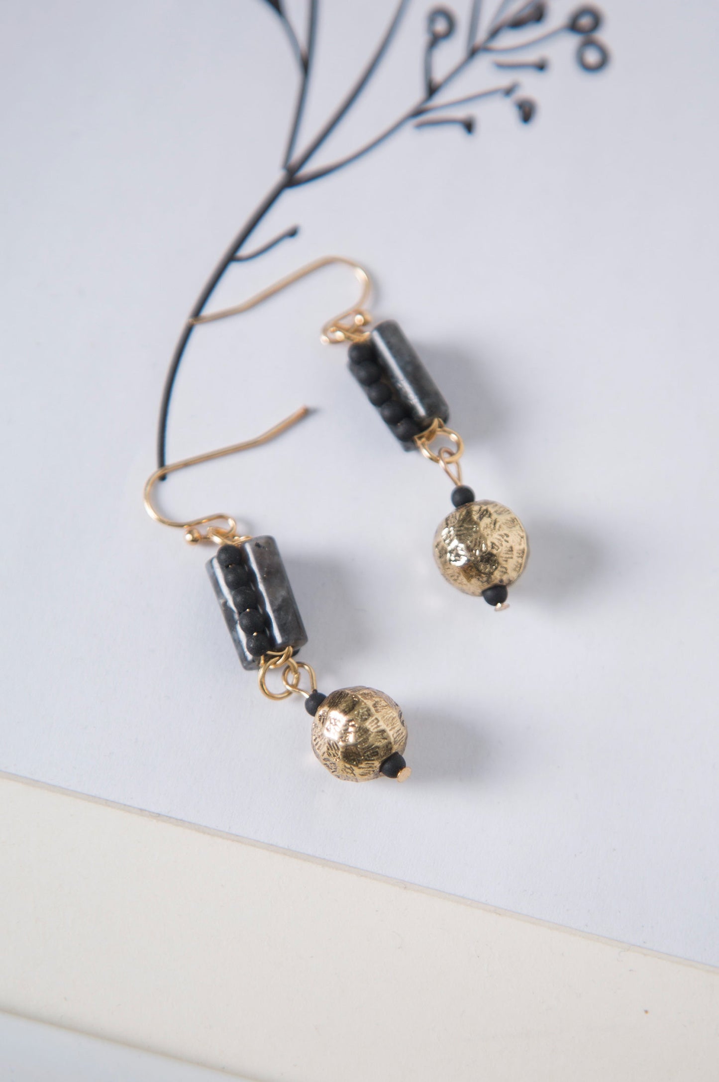 Golden Beaded Earrings