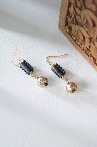 Golden Beaded Earrings