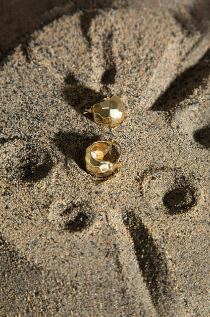 Golden Metal Hoop Earrings