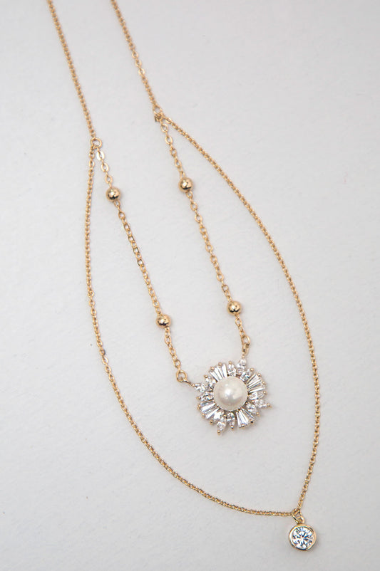 Pearl Halo Double Necklace