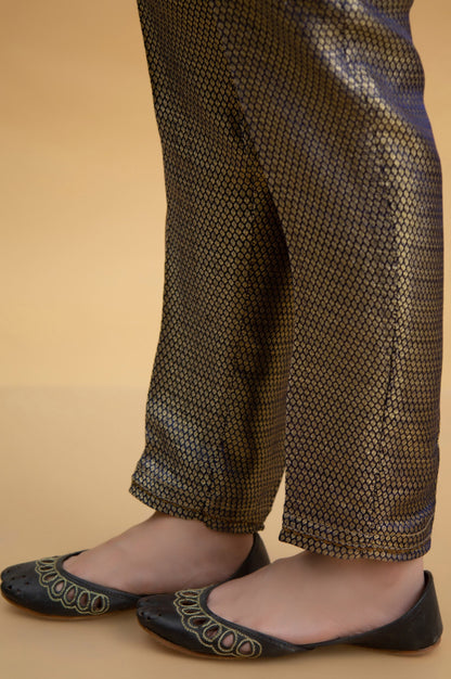 Basic Jamawar Cigarette Pants - Blue