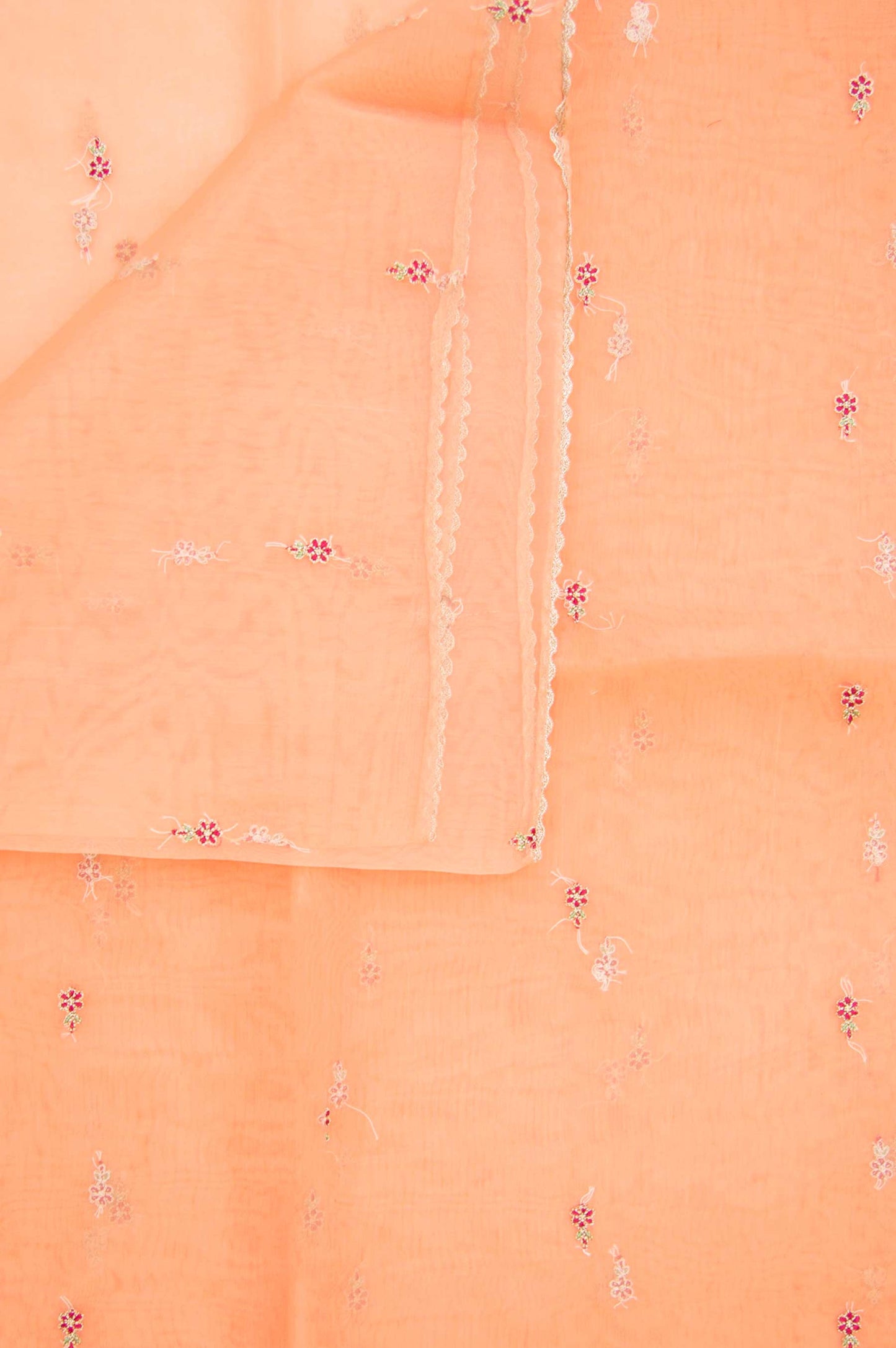 Printed Organza Dupatta - Peach