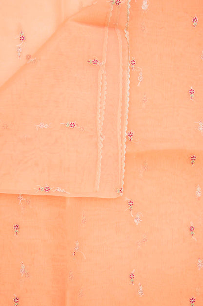 Printed Organza Dupatta - Peach