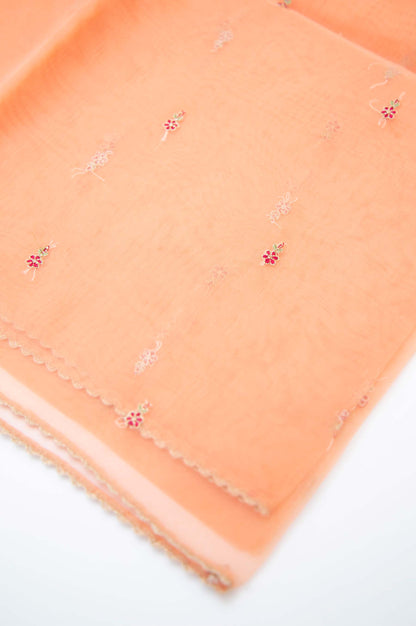 Printed Organza Dupatta - Peach