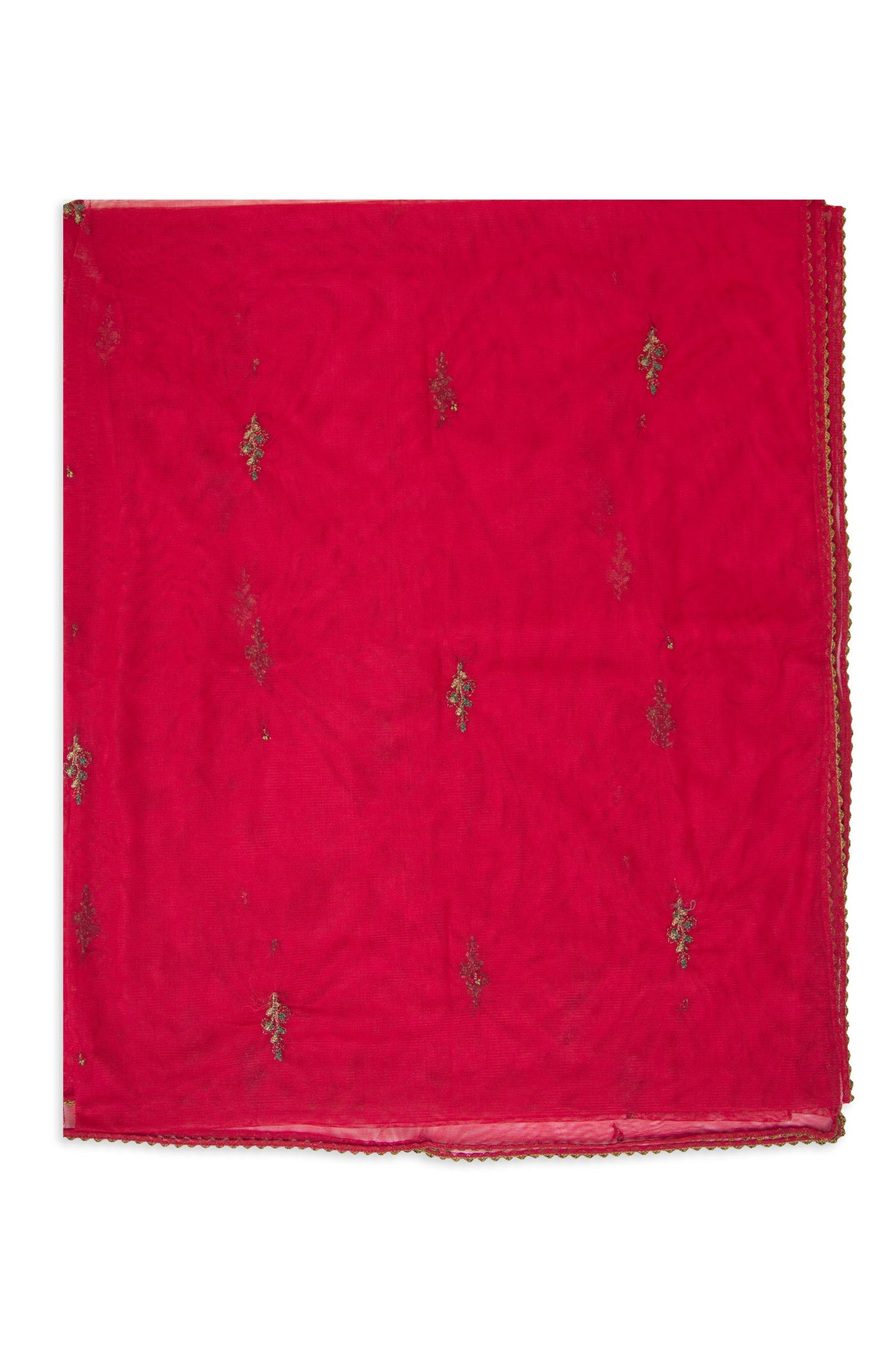 Printed Poly Net Dupatta - Pink