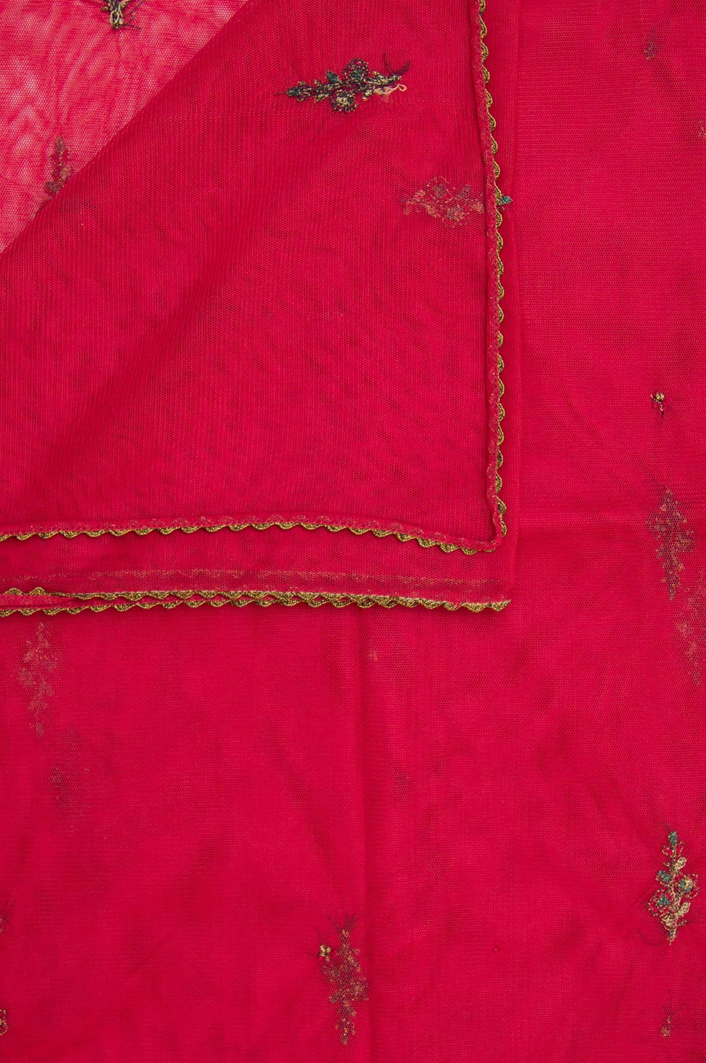 Printed Poly Net Dupatta - Pink