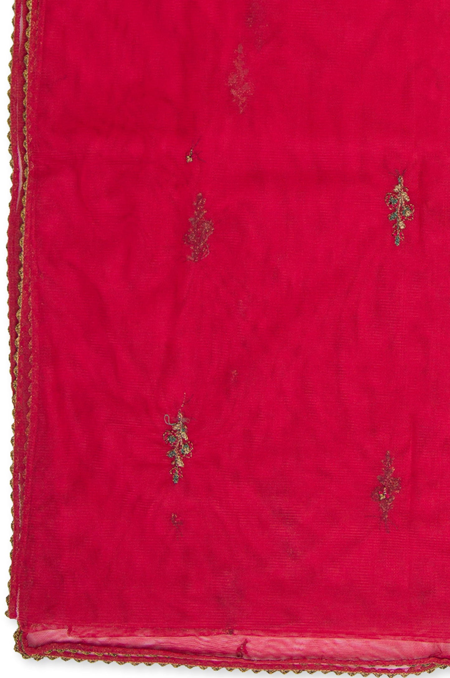 Printed Poly Net Dupatta - Pink