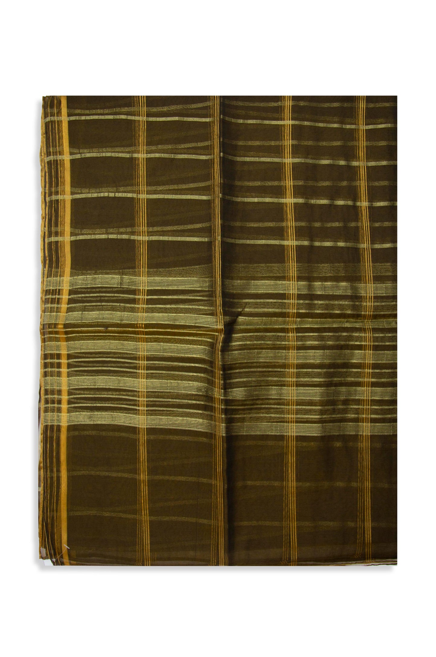 Printed Woven Zari Gold Dupatta - Gold