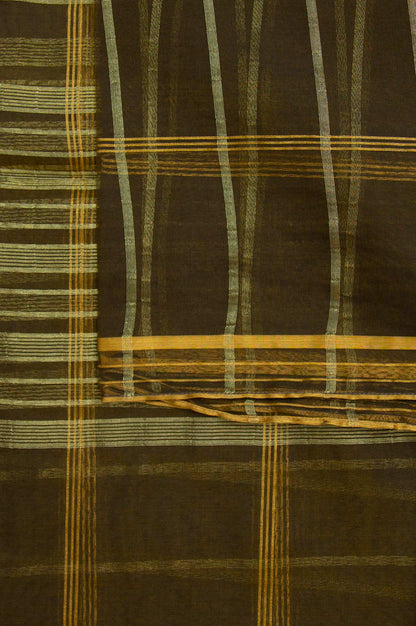 Printed Woven Zari Gold Dupatta - Gold