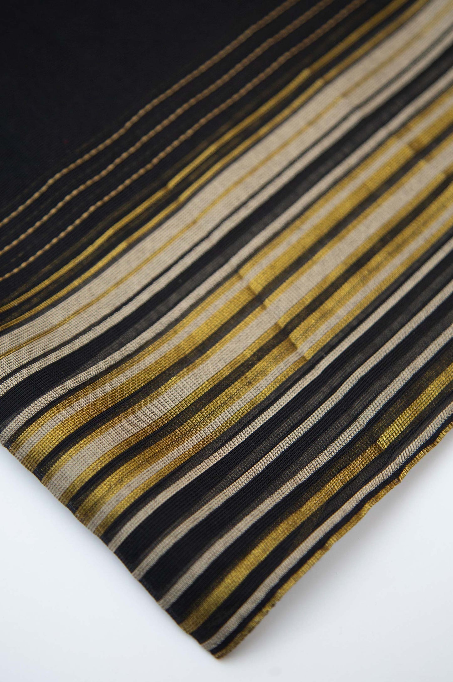 Printed Woven Zari Gold Dupatta - Black