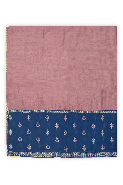 Printed Cotton Net Dupatta - Pink
