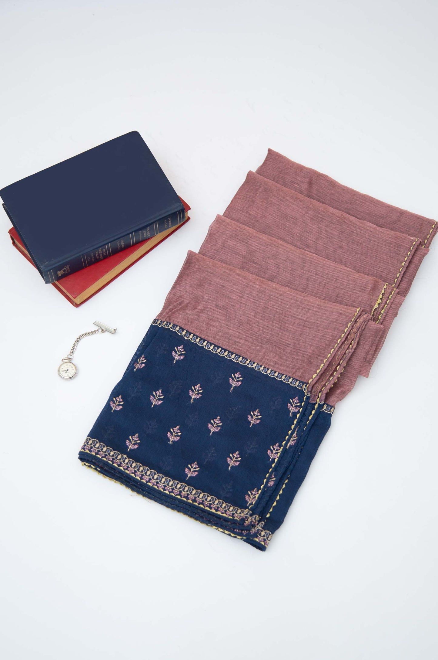 Printed Cotton Net Dupatta - Pink