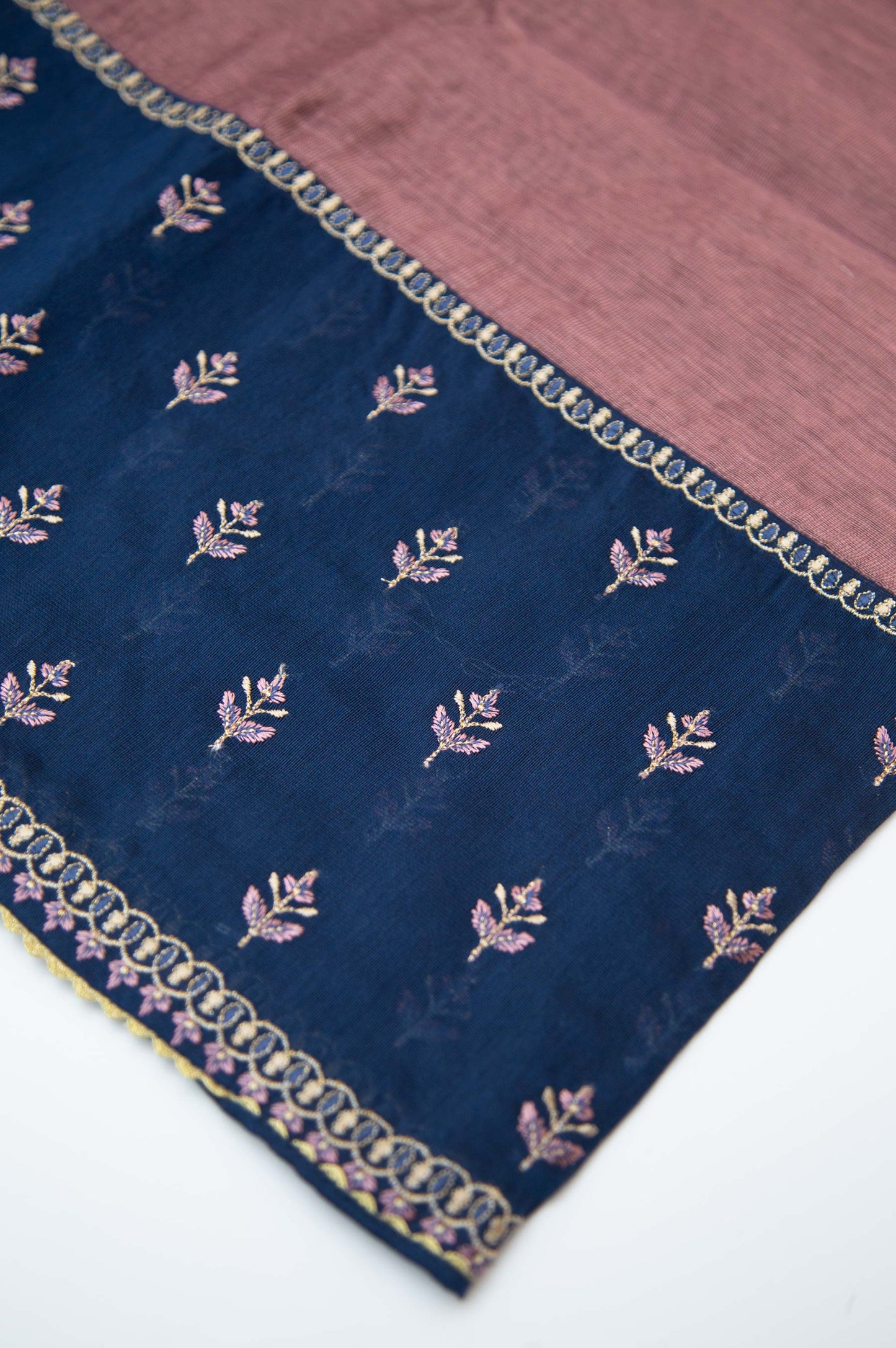 Printed Cotton Net Dupatta - Pink