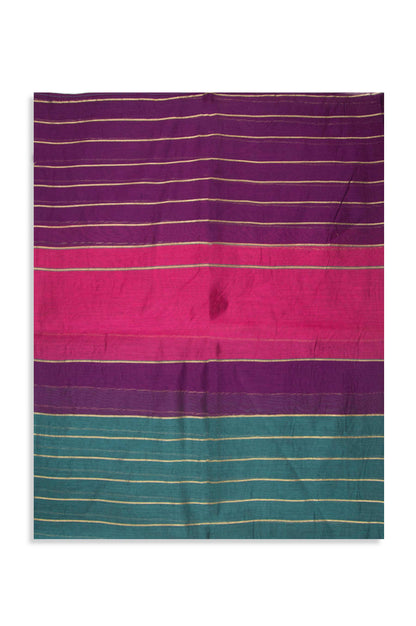 Printed Woven Zari Gold Dupatta - Teal