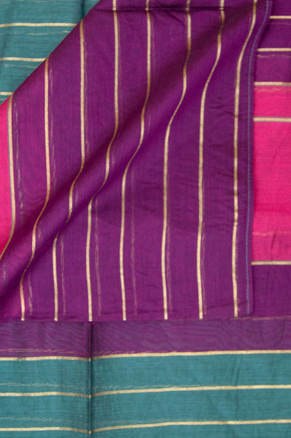 Printed Woven Zari Gold Dupatta - Teal