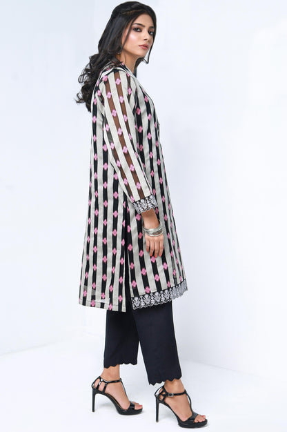 Stitched 1 Piece Jacquard Organza Embroidered Shirt