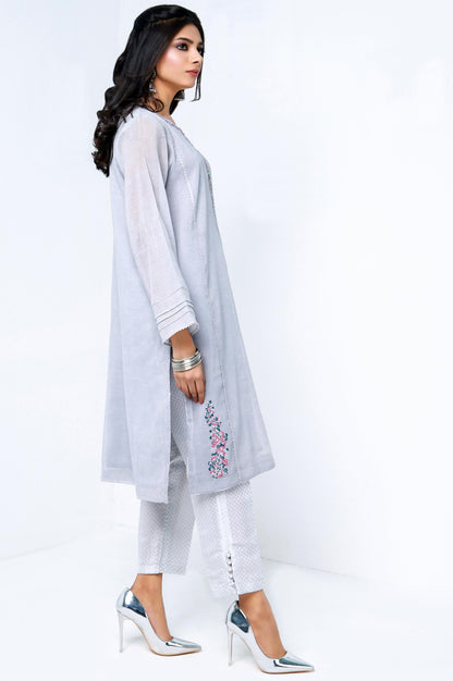 Stitched 1 Piece Cotton Net Embroidered Shirt