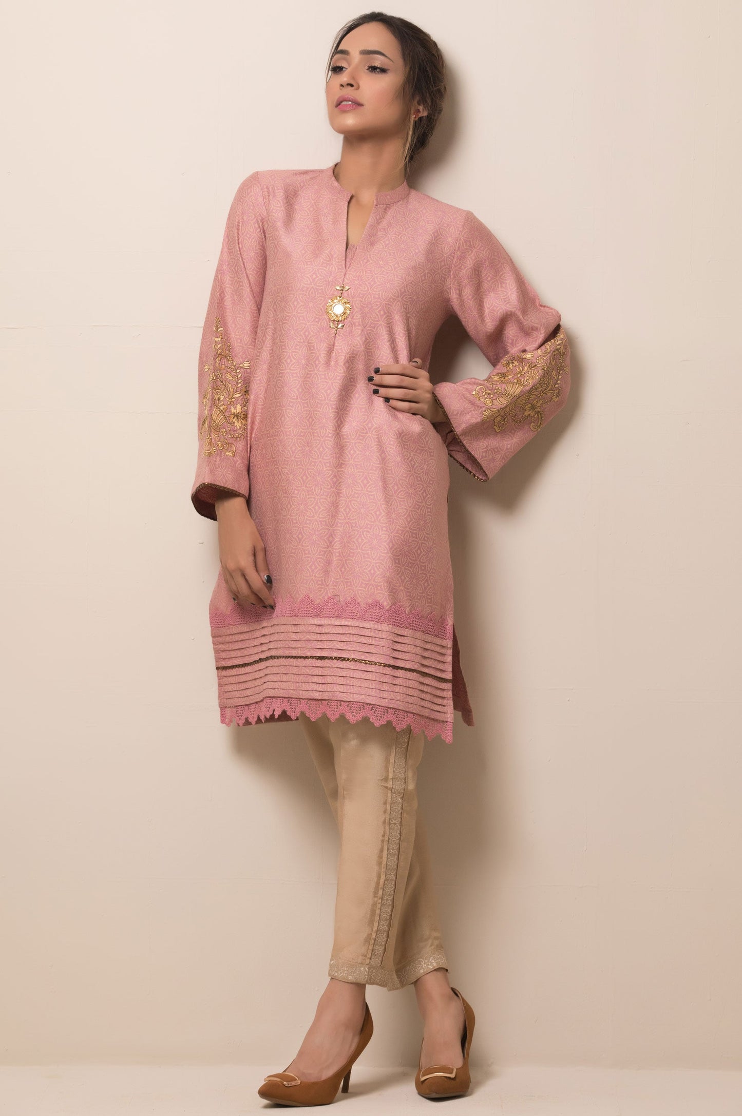 Stitched 1 Piece Cotton Jacquard Shirt