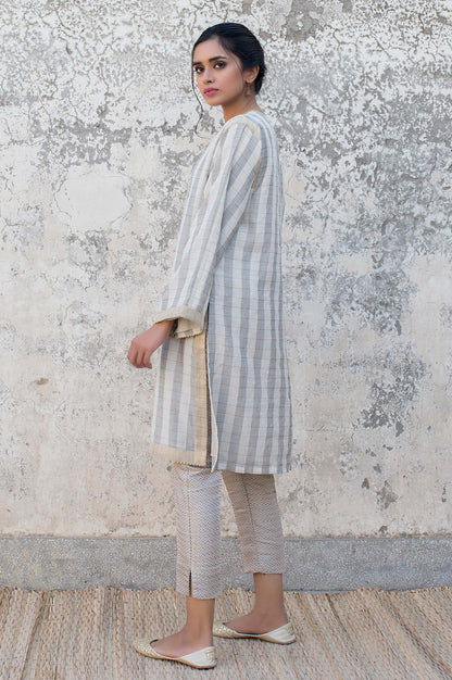 Stitched 1 Piece Checkered Cotton Embroidered Shirt