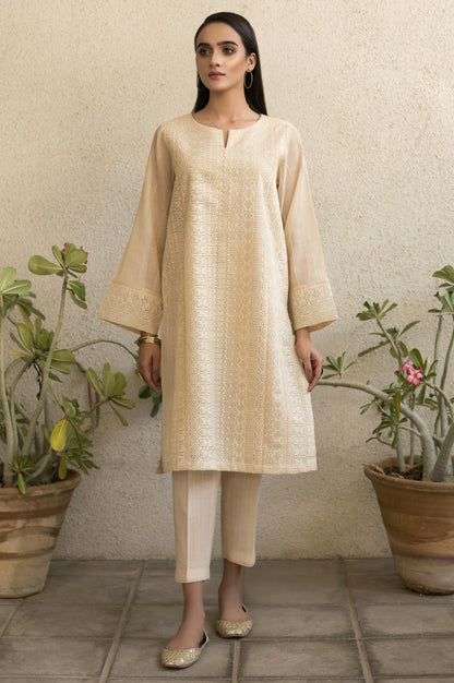 Stitched 1 Piece Embroidered Khaddi Net Shirt