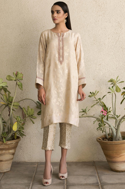 Stitched 1 Piece Embroidered Jacquard Shirt