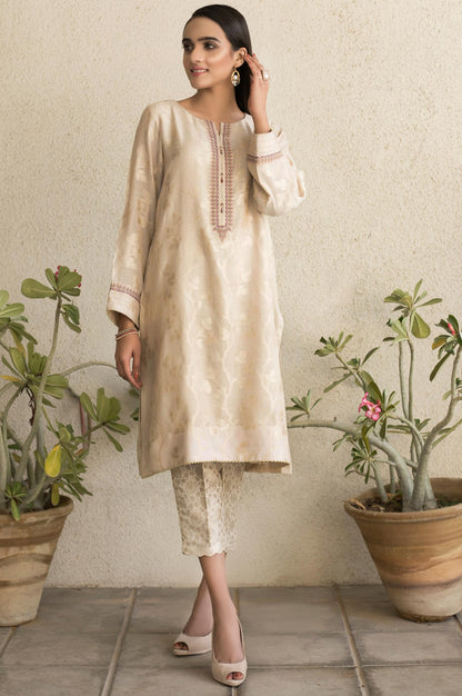 Stitched 1 Piece Embroidered Jacquard Shirt