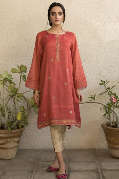 Stitched 1 Piece Embroidered Mysori Net Shirt