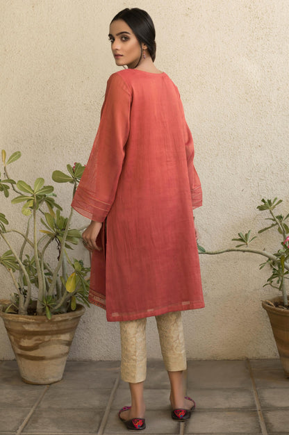 Stitched 1 Piece Embroidered Mysori Net Shirt