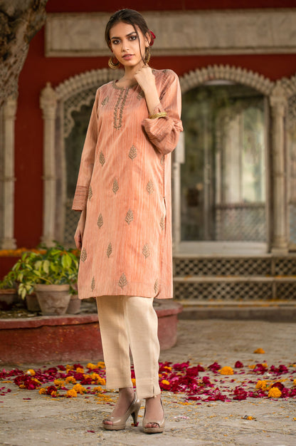 Stitched 1 Piece Khaddi Net Embroidered Shirt