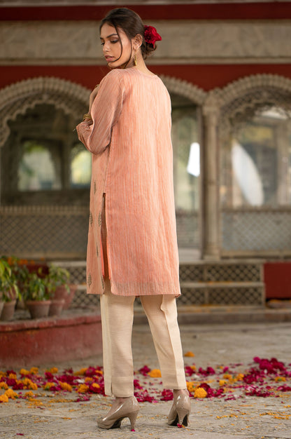 Stitched 1 Piece Khaddi Net Embroidered Shirt