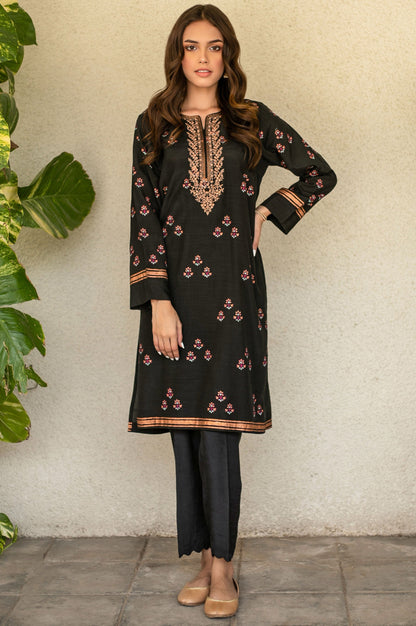 Stitched 1 Piece Raw Silk Embroidered Shirt