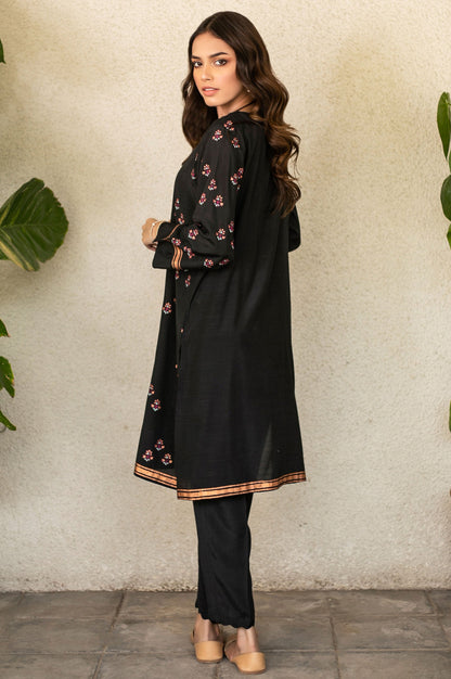 Stitched 1 Piece Raw Silk Embroidered Shirt