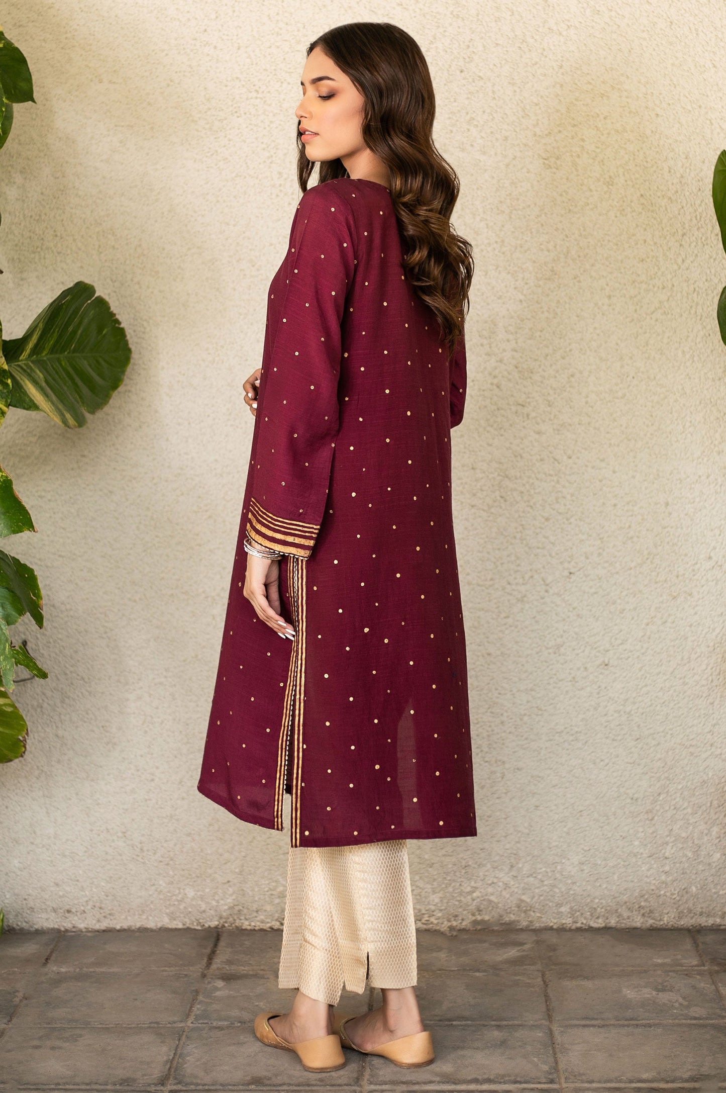 Stitched 1 Piece Raw Silk Embroidered Shirt