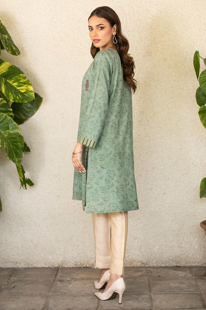 Stitched 1 Piece Raw Silk Embroidered Shirt