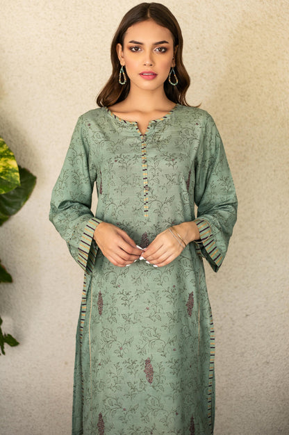 Stitched 1 Piece Raw Silk Embroidered Shirt