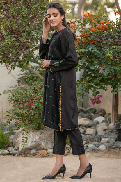 Stitched 1 Piece Jacquard Embroidered Shirt