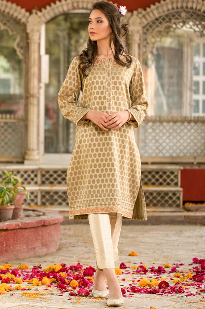 Stitched 1 Piece Jacquard Embroidered Shirt