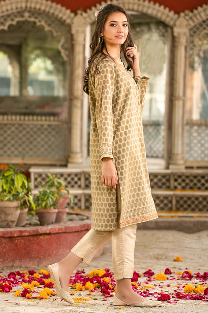 Stitched 1 Piece Jacquard Embroidered Shirt