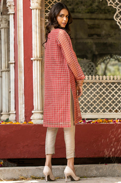 Stitched 1 Piece Organza Embroidered Shirt