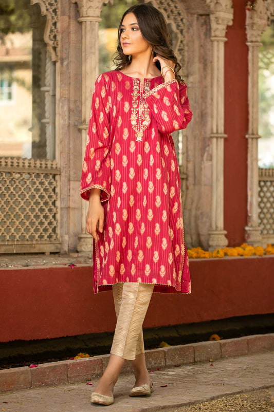 Stitched 1 Piece Jacquard Embroidered Shirt