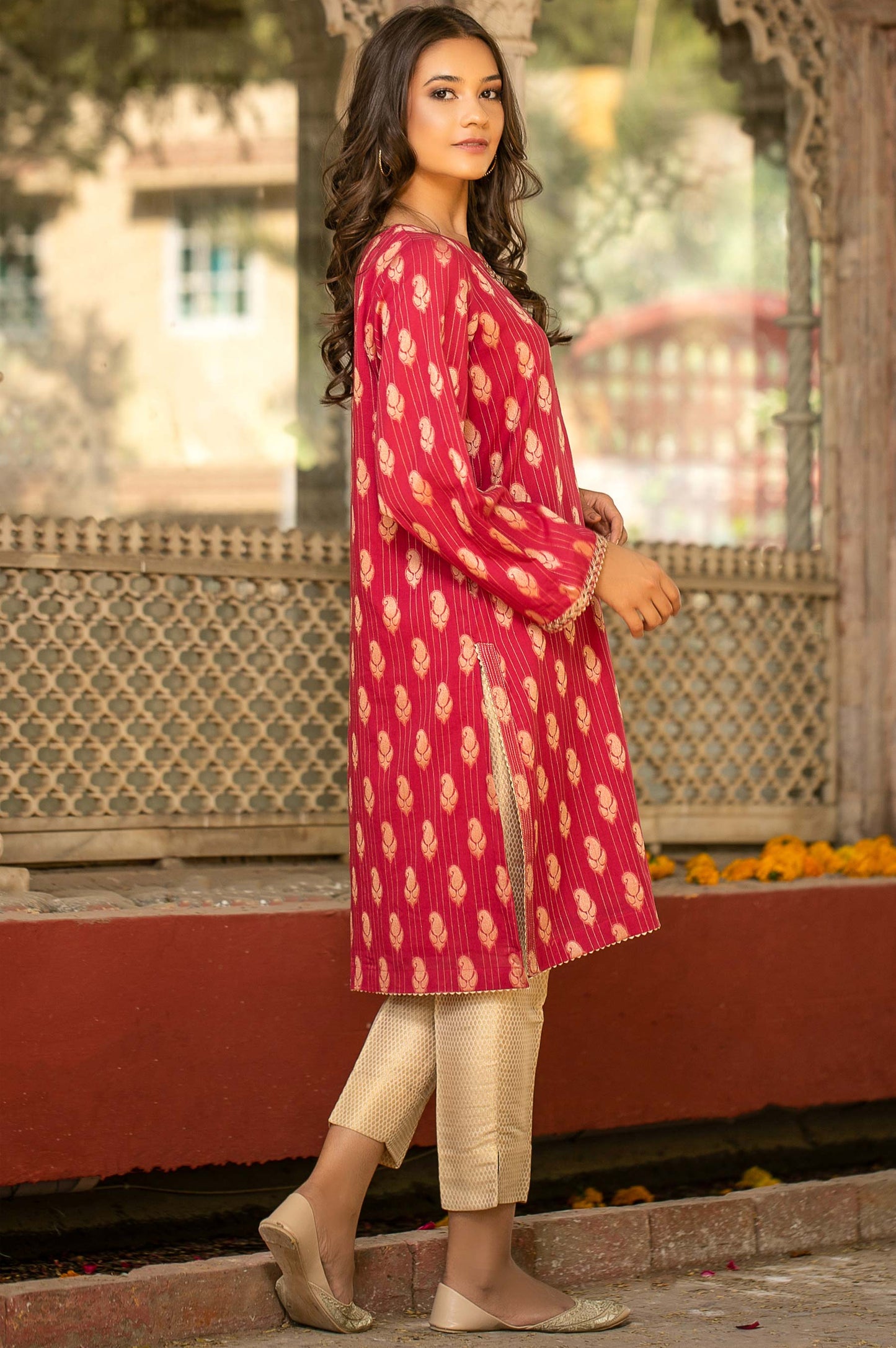 Stitched 1 Piece Jacquard Embroidered Shirt