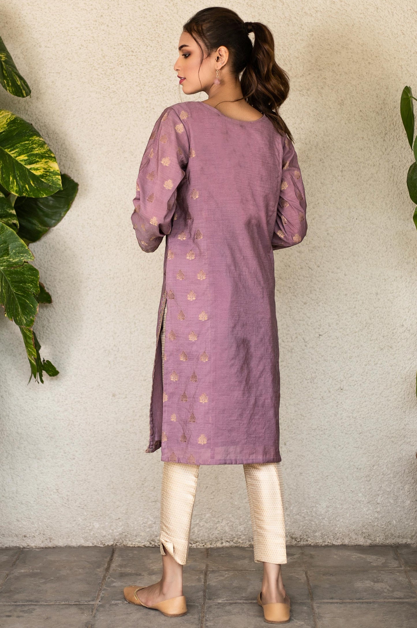 Stitched 1 Piece Jacquard Embroidered Shirt