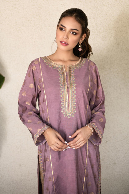 Stitched 1 Piece Jacquard Embroidered Shirt