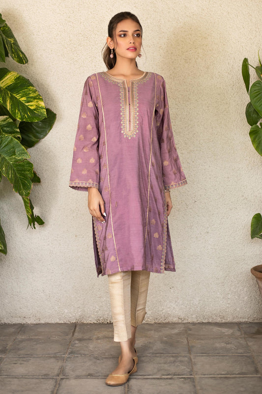 Stitched 1 Piece Jacquard Embroidered Shirt