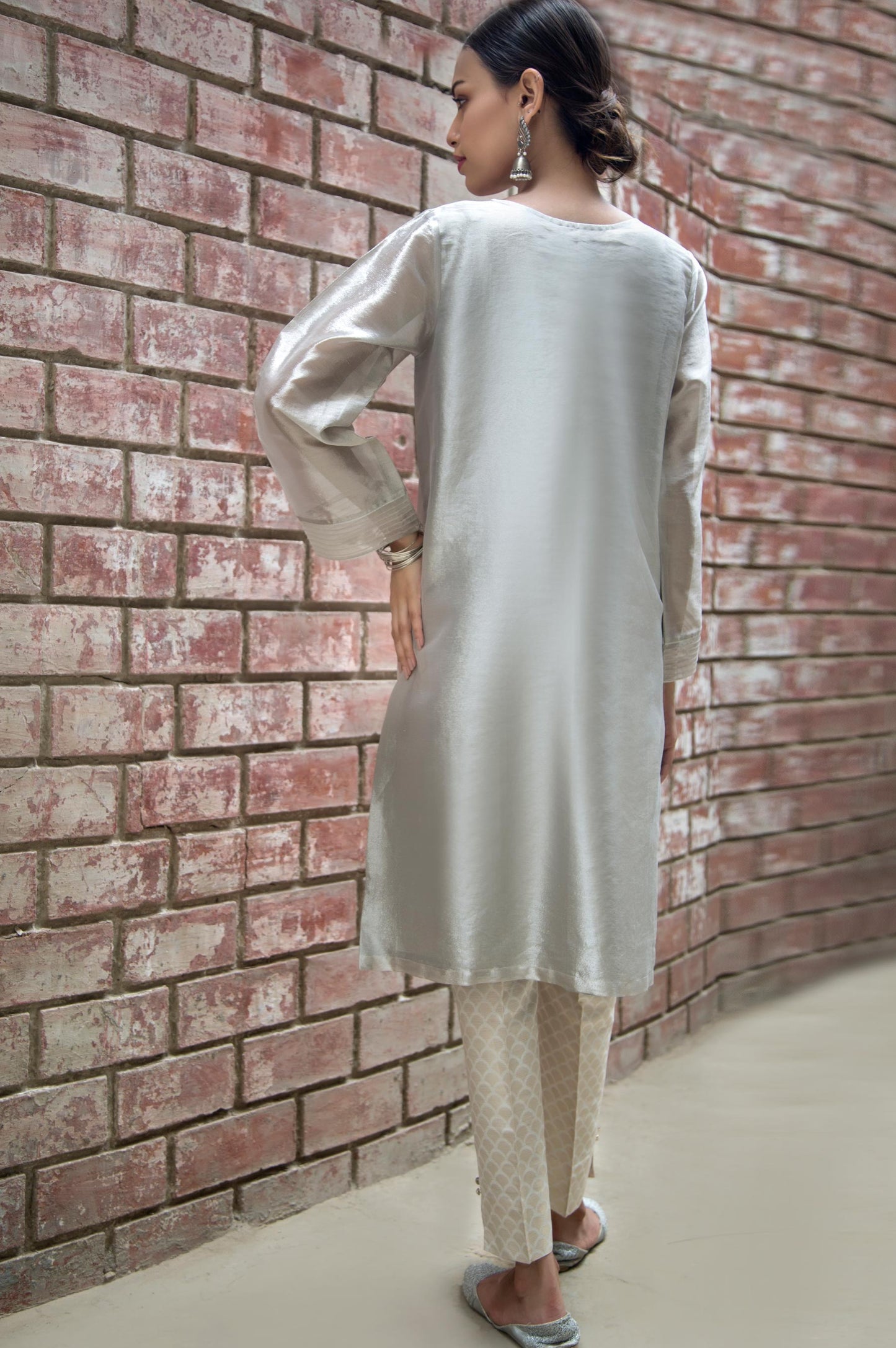 Stitched 1 Piece Tissue Zari Embroidered Shirt